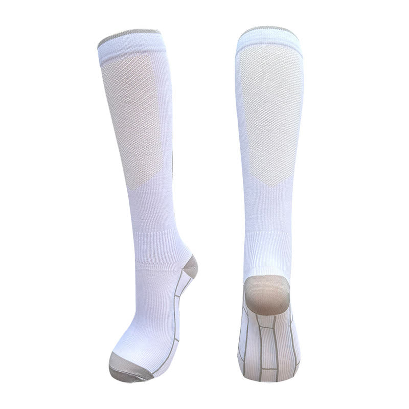 Stretch-Sport-Kompressionssocken im einfachen Stil (3 Paar) - Weiß - L/XL - image 2
