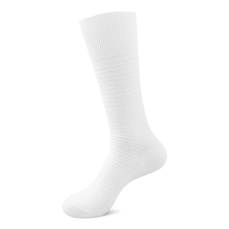 Einfarbige Waffelsocken aus Baumwolle (5 Paar) - Weiß - EU46-50 (US12-15) - image 8