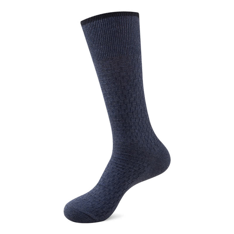 Einfarbige Waffelsocken aus Baumwolle (5 Paar) - Marineblau - EU46-50 (US12-15) - image 6