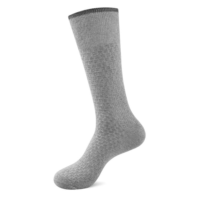 Einfarbige Waffelsocken aus Baumwolle (5 Paar) - Hellgrau - EU46-50 (US12-15) - image 4
