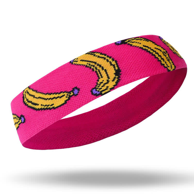 Schweißabsorbierendes Sport-Stirnband mit Bananen-Print - Rosa - L - image 7
