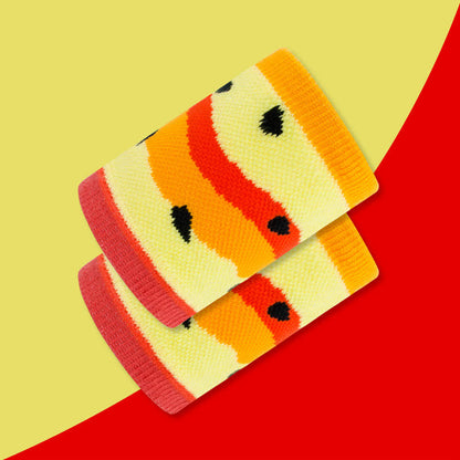 Lustige Handgelenksmanschetten mit Wassermelonenmuster (2 Paar)