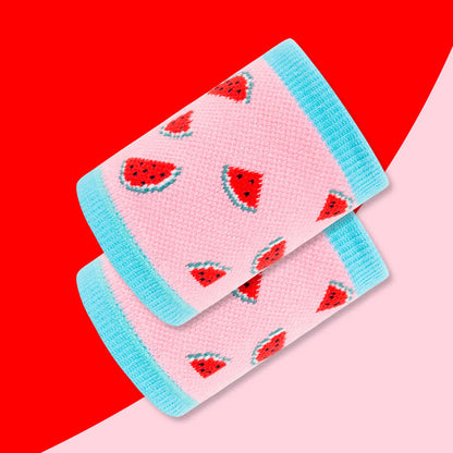 Lustige Handgelenksmanschetten mit Wassermelonenmuster (2 Paar)