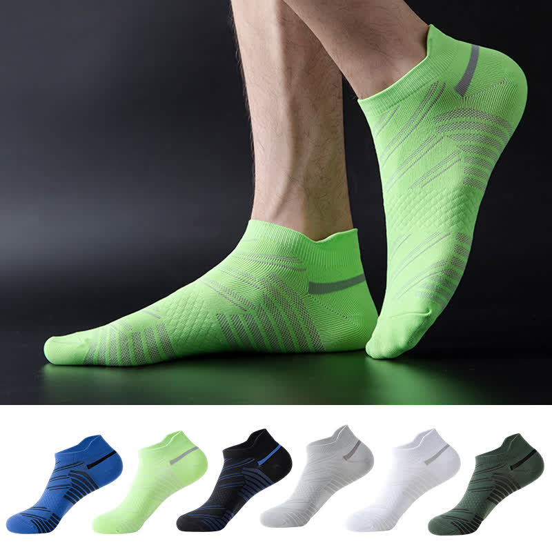 Gestreifte, atmungsaktive Sport-Kompressionssocken (6 Paar)