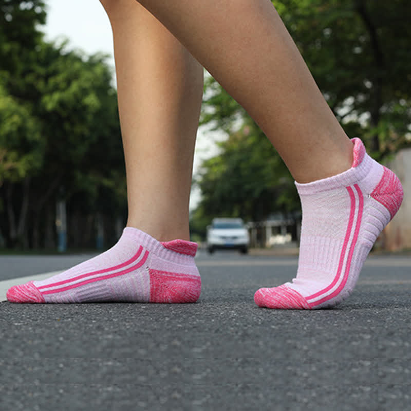 Bunt gestreifte, schweißableitende, atmungsaktive Baumwollsocken (6 Paar)