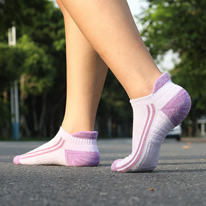 Bunt gestreifte, schweißableitende, atmungsaktive Baumwollsocken (6 Paar)