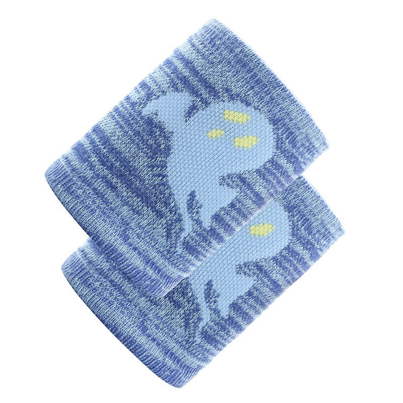 Süße Sport-Handgelenksmanschetten mit Geistermuster (2 Paar) - Blau - image 3