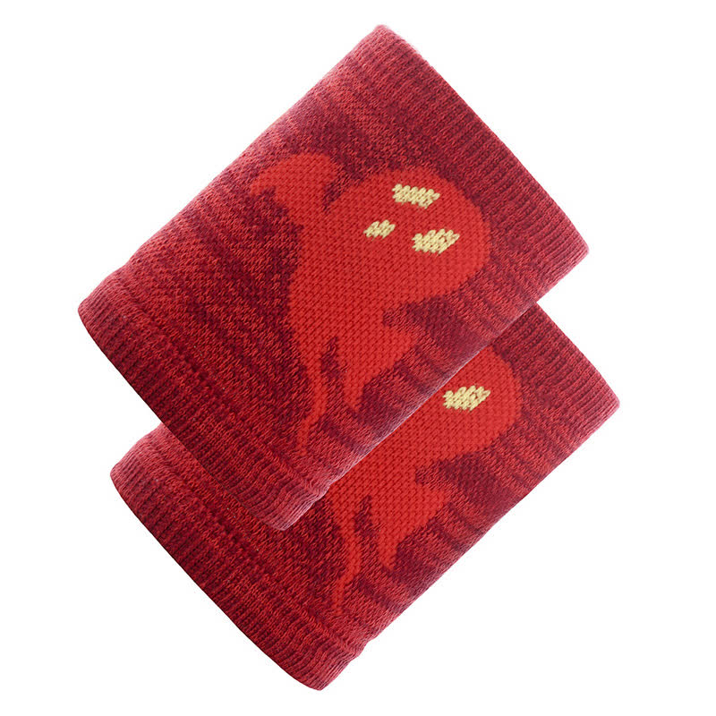 Süße Sport-Handgelenksmanschetten mit Geistermuster (2 Paar) - Rot - image 5