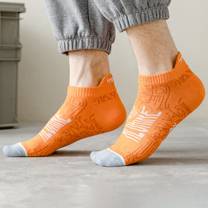Atmungsaktive Baumwollsocken mit künstlerischem Muster (5 Paar) - Orange - EU39-44 (US6-10) - image 6
