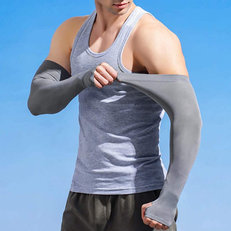 Kühle Armstulpen zum Sonnenschutz im Freien (4 Paar) - Dunkelgrau - image 2