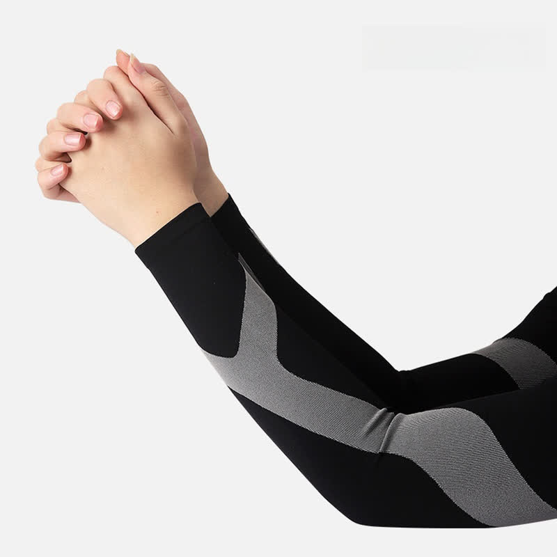 Sonnenschutzärmel mit Y-Streifen für Outdoor-Sportarten (4 Paar)