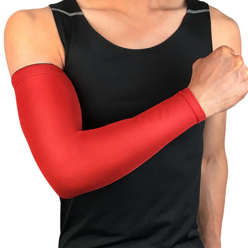 Einfarbige, atmungsaktive Sport-Armstulpen (2 Paar) - Rot - XXL - image 4