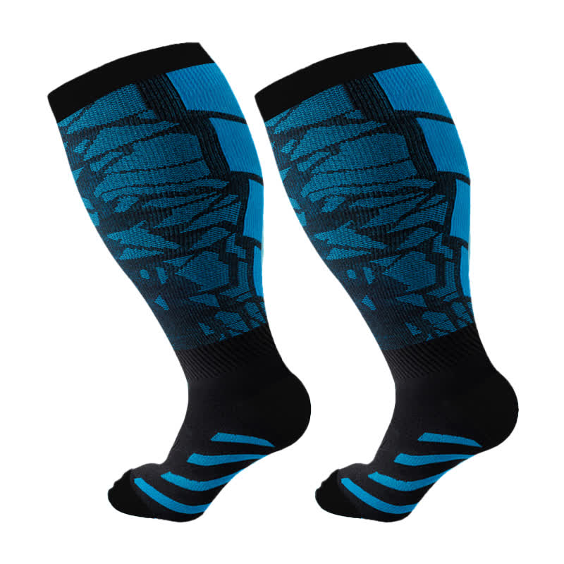 Fitness-Kompressionssocken mit Grafik in Übergröße (3 Paar) - Blau - 4XL - image 6