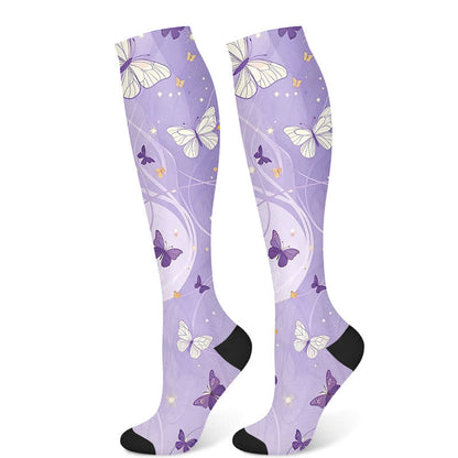 Kompressionsstrümpfe mit Katzen- und Schmetterlingsmotiv (3 Paar) - Schmetterling (1 Paar) - S/M - image 7
