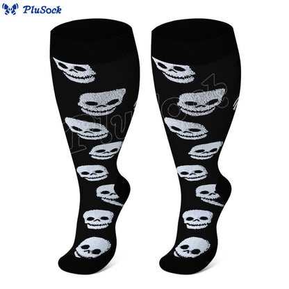 Kompressionsstrümpfe mit Totenkopf-Print in Übergröße (3 Paar) - image 5