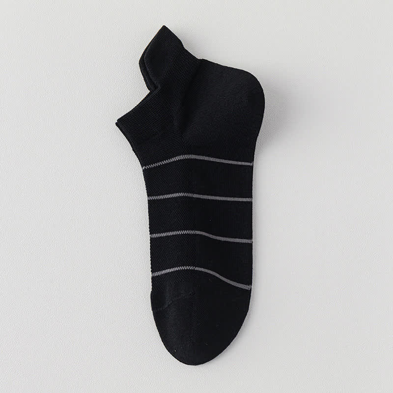 Gestreifte, atmungsaktive Kompressionssocken aus Baumwollnetzgewebe (5 Paar) - Schwarz - EU39-44 (US6-10) - image 10