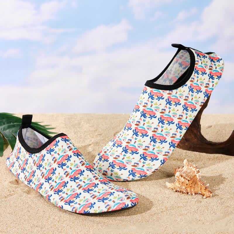 Rutschfeste, atmungsaktive Strandschuhe mit buntem Muster