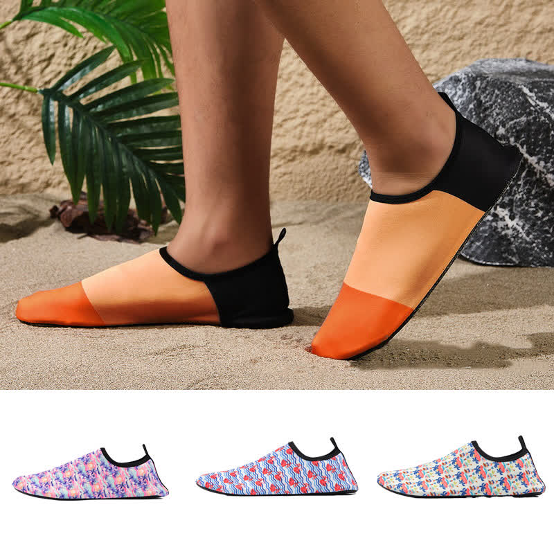 Rutschfeste, atmungsaktive Strandschuhe mit buntem Muster