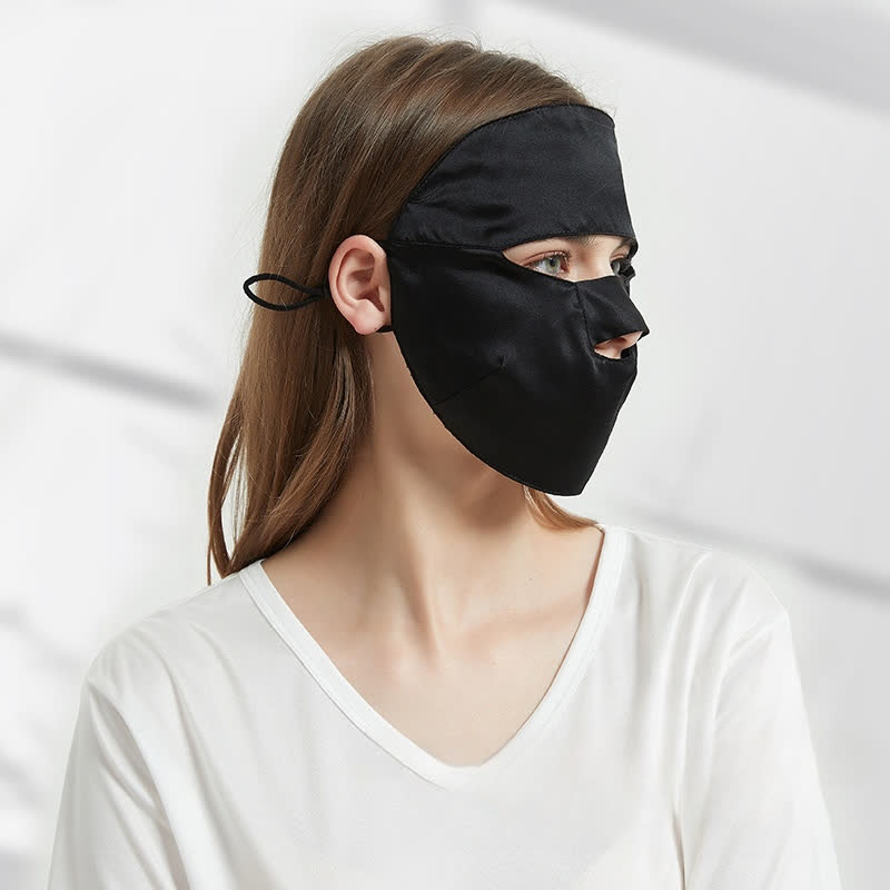 Sonnenschutzmaske aus natürlicher Seide - Schwarz - Einheitsgröße - image 6