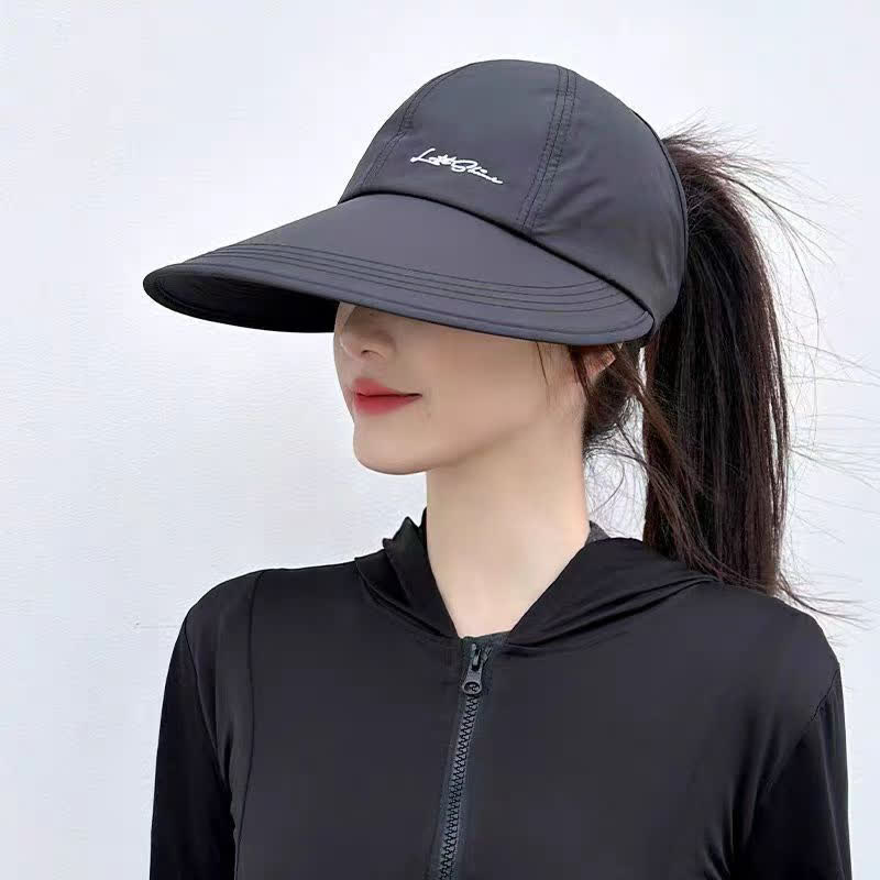 Schnelltrocknender Sonnenhut mit breiter Krempe für Outdoor-Sportarten - Schwarz - Einheitsgröße - image 2