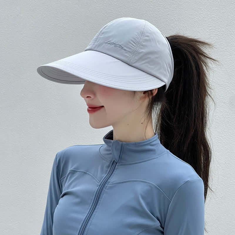 Schnelltrocknender Sonnenhut mit breiter Krempe für Outdoor-Sportarten - Grau - Einheitsgröße - image 1