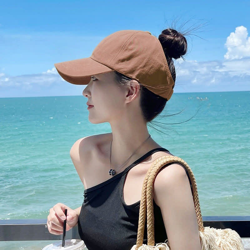 Baseballkappe mit Ponytail-Loch und Sonnenschutz - Kaffee - Einheitsgröße - image 5