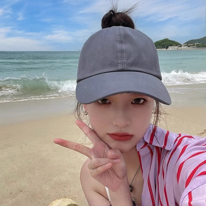 Baseballkappe mit Ponytail-Loch und Sonnenschutz - image 7