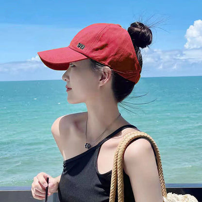 Baseballkappe mit Ponytail-Loch und Sonnenschutz - Wein - Einheitsgröße - image 9