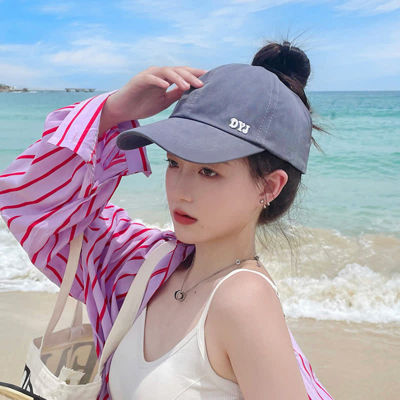 Baseballkappe mit Ponytail-Loch und Sonnenschutz - Grau - Einheitsgröße - image 6