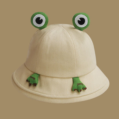 Niedlicher Fischerhut mit Frosch-Design - Khaki - Einheitsgröße - image 9