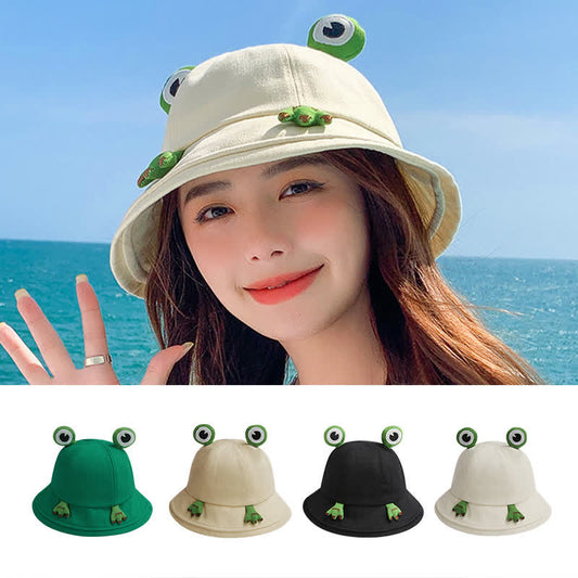 Niedlicher Fischerhut mit Frosch-Design - image 0