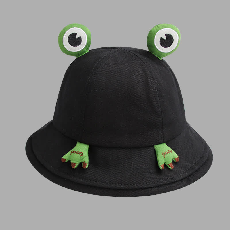 Niedlicher Fischerhut mit Frosch-Design - Schwarz - Einheitsgröße - image 10