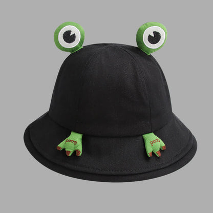 Niedlicher Fischerhut mit Frosch-Design - Schwarz - Einheitsgröße - image 10