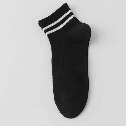 Gestreifte, dünne, atmungsaktive Sportsocken aus Baumwolle (6 Paar)