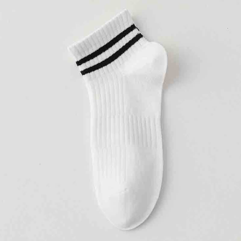 Gestreifte, dünne, atmungsaktive Sportsocken aus Baumwolle (6 Paar)