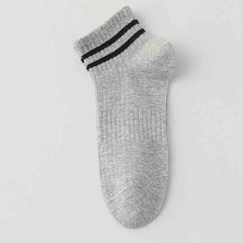 Gestreifte, dünne, atmungsaktive Sportsocken aus Baumwolle (6 Paar)
