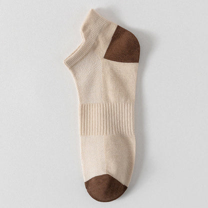 Sportliche Knöchelsocken mit Farbblockmuster, atmungsaktiv (6 Paar) - Khaki - EU43-50 (US9-15) - image 3