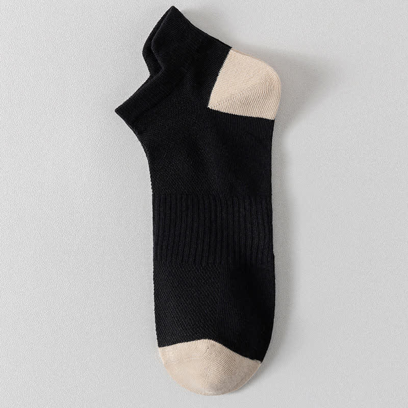 Sportliche Knöchelsocken mit Farbblockmuster, atmungsaktiv (6 Paar) - Schwarz - EU43-50 (US9-15) - image 7