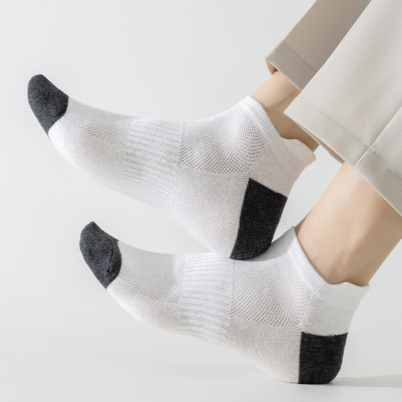 Sportliche Knöchelsocken mit Farbblockmuster, atmungsaktiv (6 Paar) - image 8