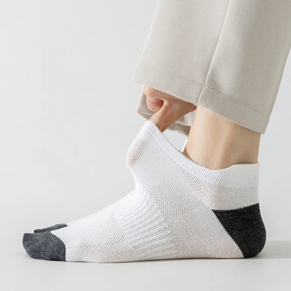 Atmungsaktive Sport-Söckchen in Übergröße mit Farbblockdesign (6 Paar)