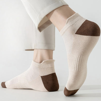 Atmungsaktive Sport-Söckchen in Übergröße mit Farbblockdesign (6 Paar)