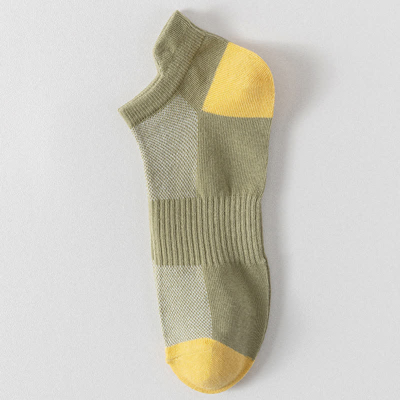 Atmungsaktive Sport-Söckchen in Übergröße mit Farbblockdesign (6 Paar)