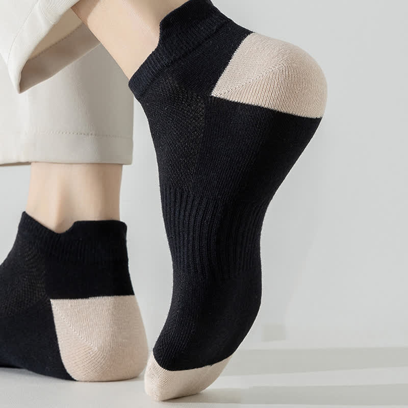 Sportliche Knöchelsocken mit Farbblockmuster, atmungsaktiv (6 Paar) - image 5