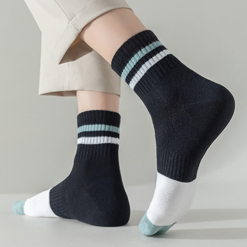 Gestreifte Baumwoll-Viertelsocken (5 Paar) - image 9