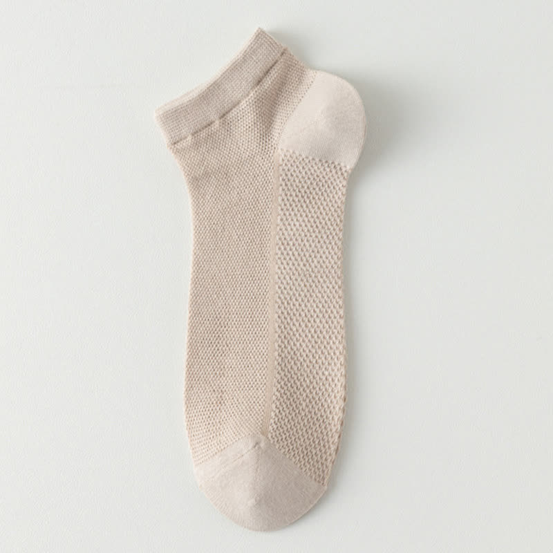 Atmungsaktive, dünne, einfarbige Söckchen aus Netzstoff (8 Paar) - Khaki - EU39-44 (US6-10) - image 13