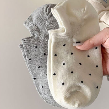 Einfache, einfarbige Söckchen mit Punkten (6 Paar)