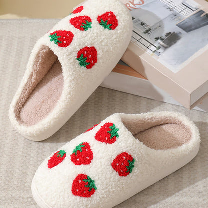 Flauschige Hausschuhe mit Cartoon-Frucht-Print - image 5