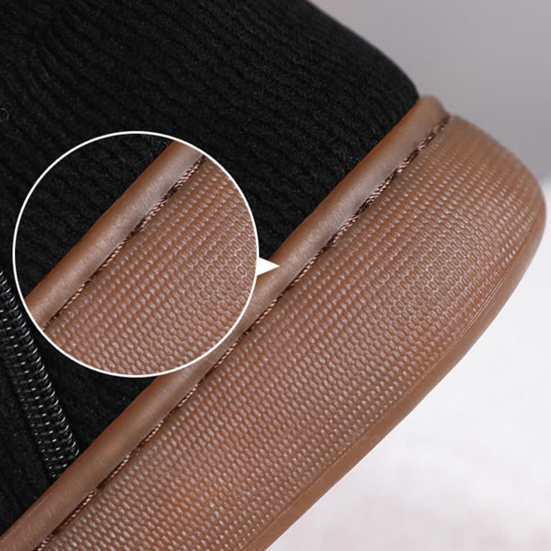 Plus Size Reißverschluss Einfarbig Warme Hausschuhe - image 5