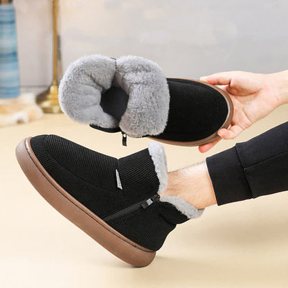 Plus Size Reißverschluss Einfarbig Warme Hausschuhe - image 3