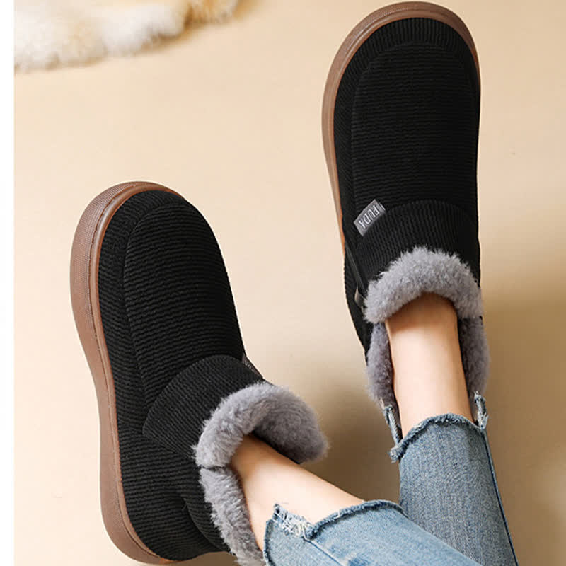 Plus Size Reißverschluss Einfarbig Warme Hausschuhe - image 4